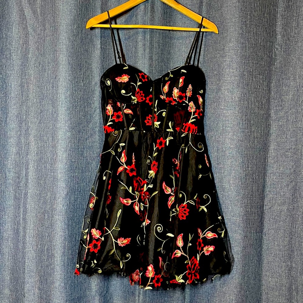 B. Darlin Black and Red Floral Dress